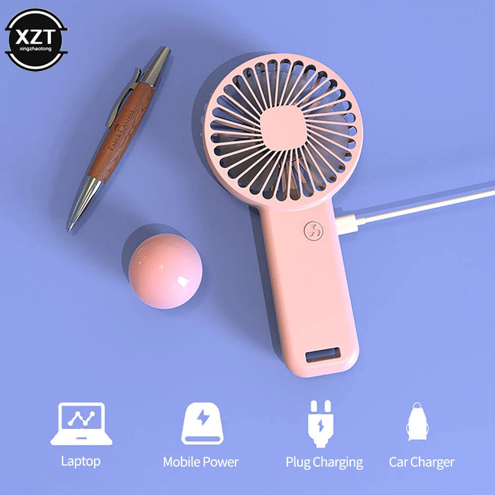 Portable Handheld Fan Small Cooling Fan USB Rechargeable Eyelash Fan Low Noise