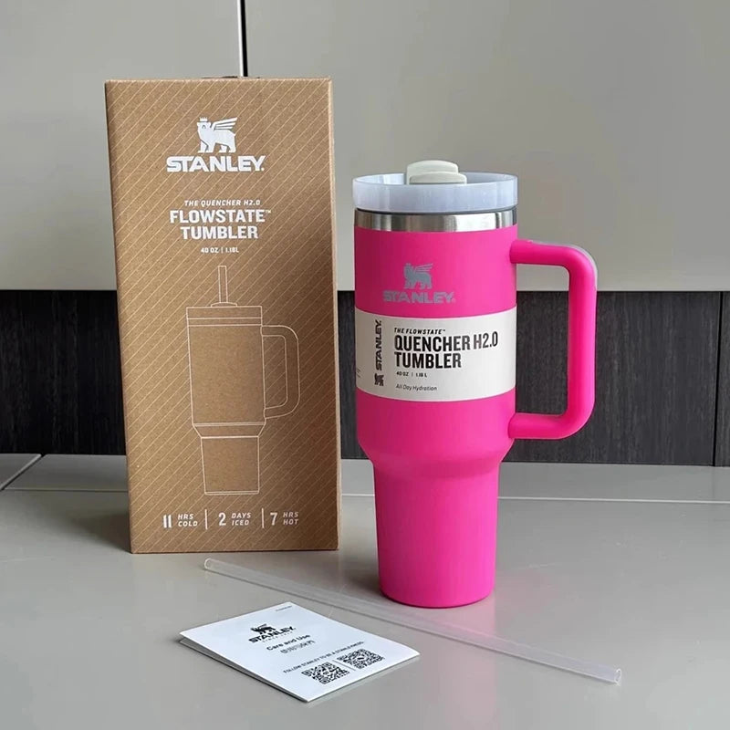 Stanley Quencher H2.0 FlowState Tumbler 40oz Insulated Thermal Coffee Cup Stainless Steel Travel Mug Vacuum Insulated Tumbler