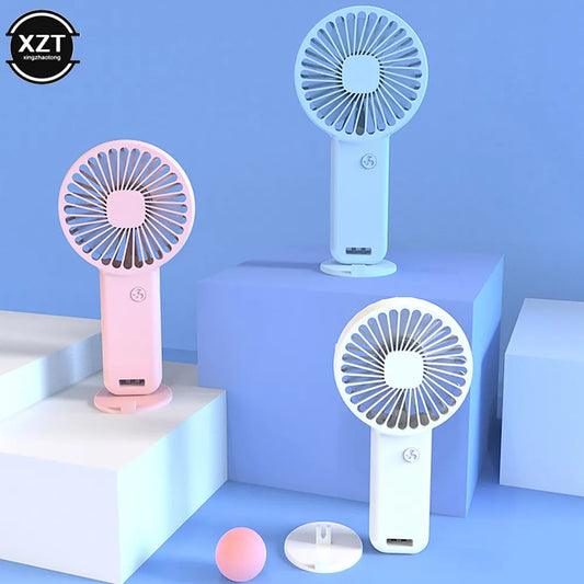 Portable Handheld Fan Small Cooling Fan USB Rechargeable Eyelash Fan Low Noise